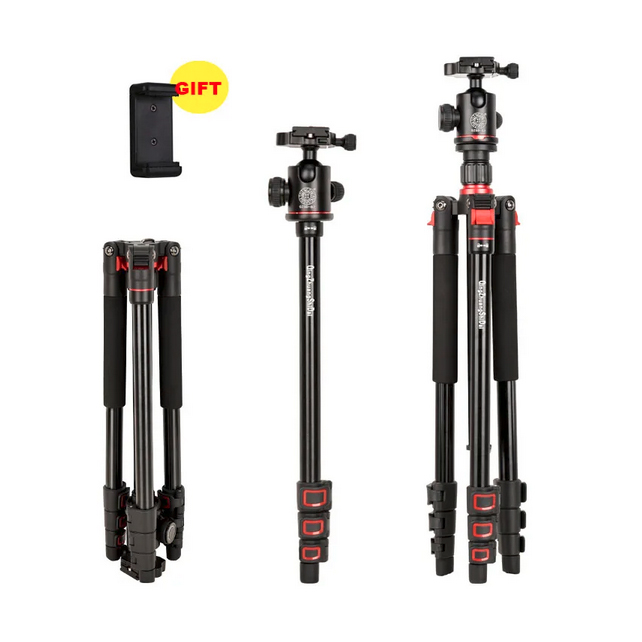 QZSD Q530 165cm 8kg aluminijumski stativ, nosač za smartfon, centralni stub monopod - 2